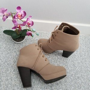 CHarlotte Russe heel lace-up ankle boots size 10